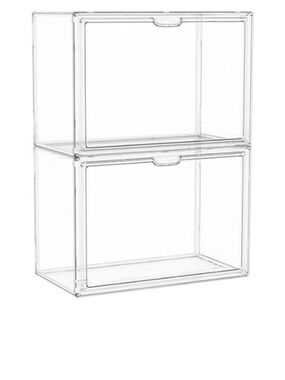 Clear Acrylic Display Case with dust proof lid for purses, sneakers- x2- NEW